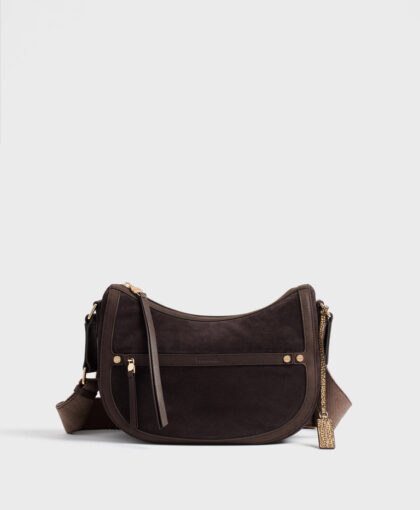BORBONESE - LUNA BAG SUEDE - CAFFE-CACAO